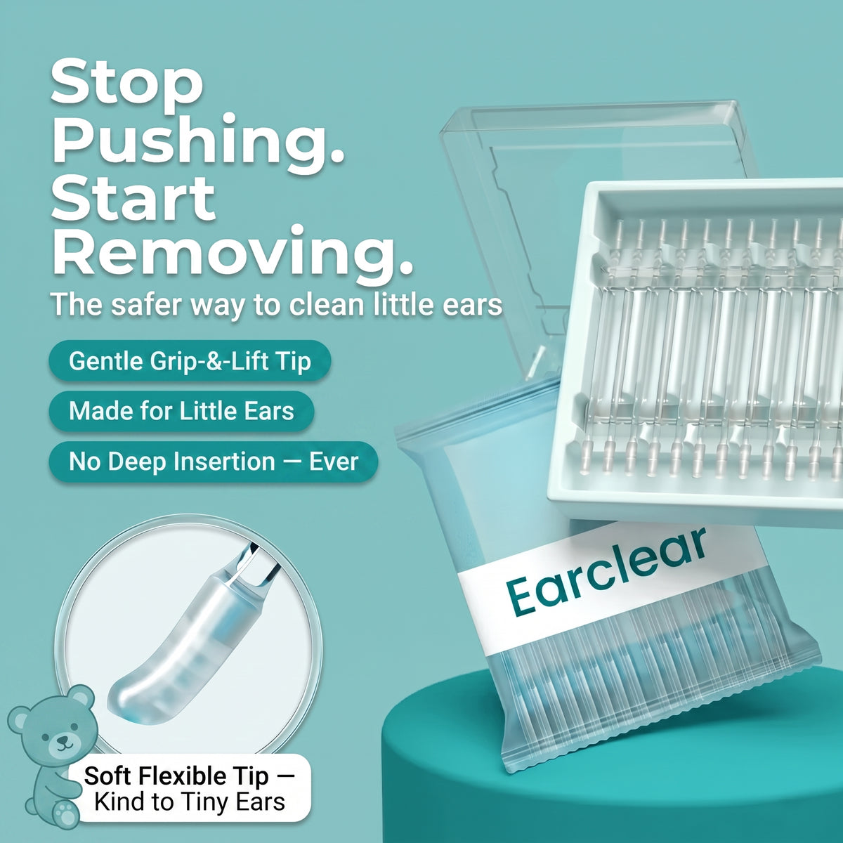 EarClear Kids™ — Gentle Sticky Ear Cleaner for Little Ears